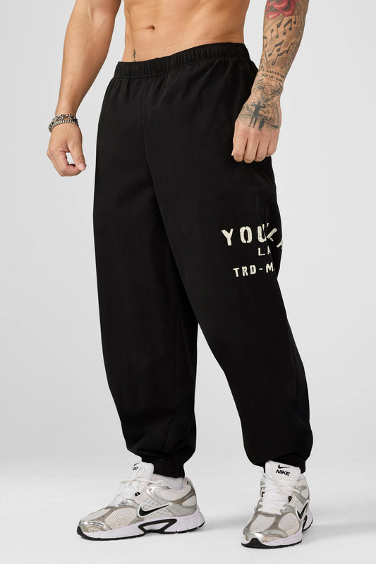 2162 - Elevated Pump Cover Joggers Black Wash YoungLa