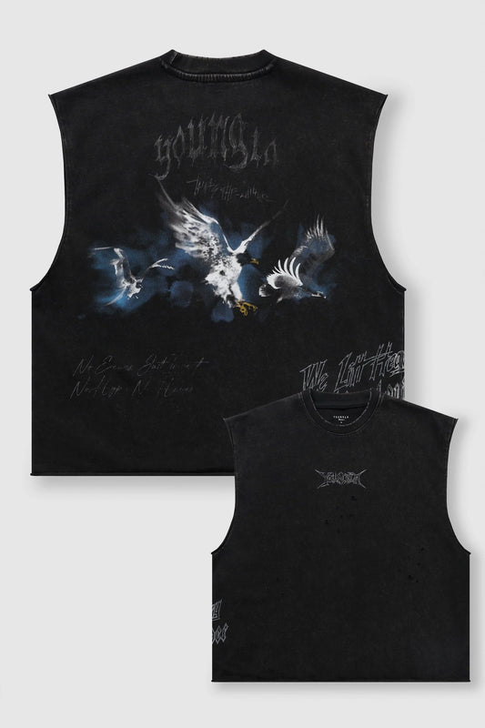 3096 - Eagle Cutoffs Black Wash YoungLa