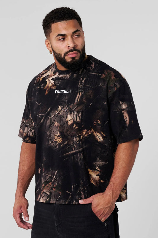 4084 - Tree Camo Collection - Tees Black Tree Camo YoungLa