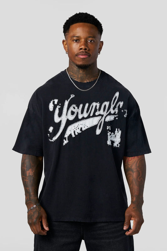 4182 - Distressed Script Tees YoungLa