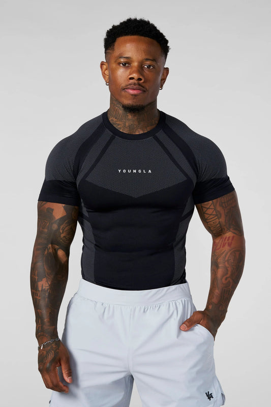 4294 - Apex Compression Tees Black YoungLa