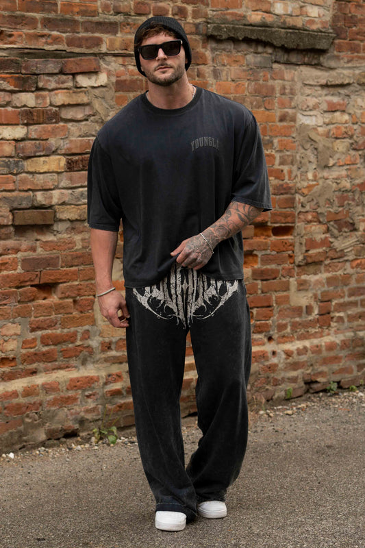 2079 - Dark Wave Joggers Black Wash YoungLa