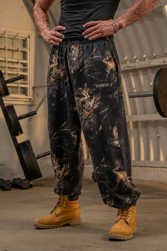 2063 - Tree Camo Collection - Baggy Joggers Black Tree Camo