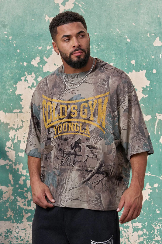 4248 - Gold's Iron Legacy Huge Tees Beige tree camo YoungLa