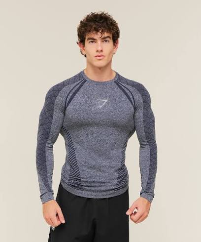 Devant Seamless Long Sleeve T-Shirt Black Gymshark