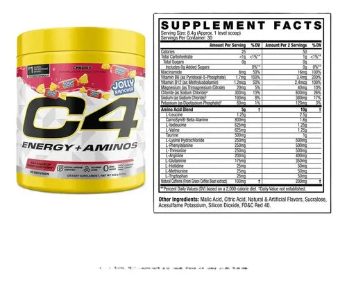 C4 Energy + Aminos JOLLY RANCHER 30 Porciones cherry