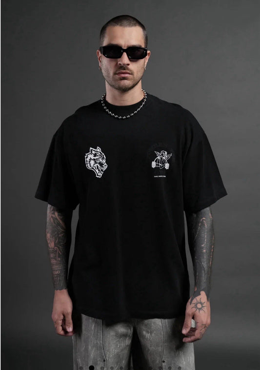 Camiseta DarcSport Powerhouse of the Cherub Unisex Premium Camiseta Grande Negra-