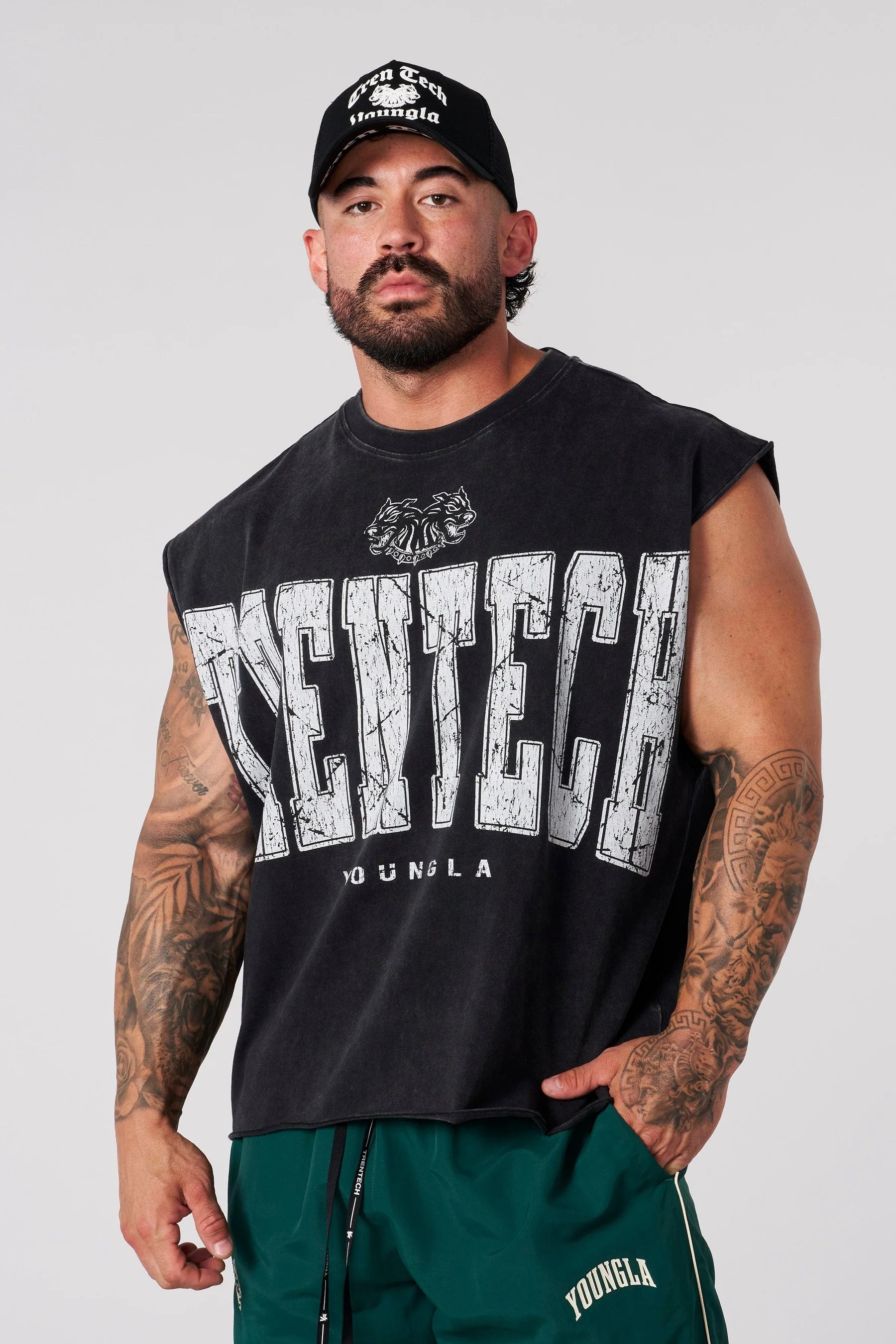 Tren Twins Badass Cut Offs color negro